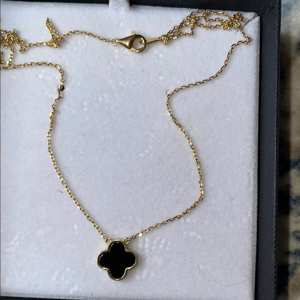 14k gold plated Reversible Clover Necklace